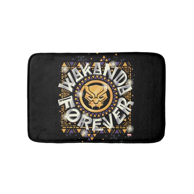 Avengers Classics | Golden Wakanda Forever Graphic Bath Mat (Front)