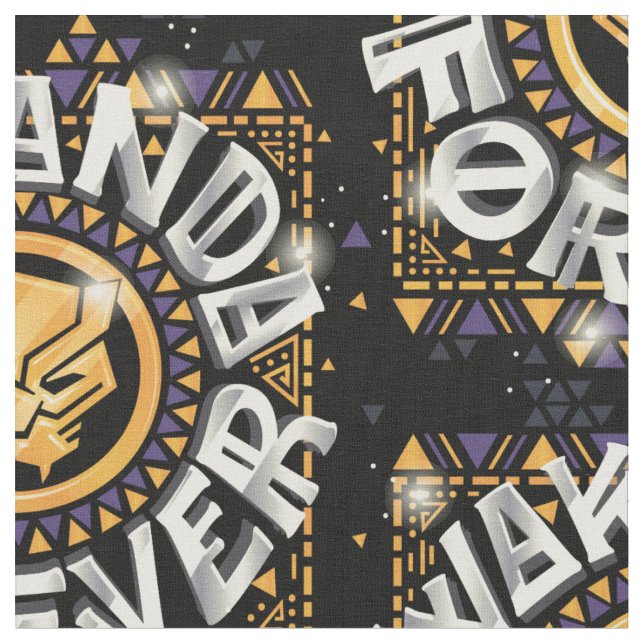 Avengers Classics | Golden Wakanda Forever Graphic Fabric (Close Up)