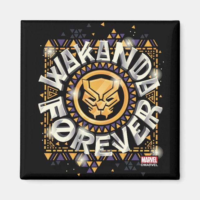 Avengers Classics | Golden Wakanda Forever Graphic Magnet (Front)
