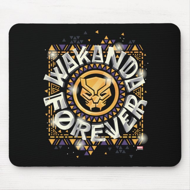 Avengers Classics | Golden Wakanda Forever Graphic Mouse Pad (Front)