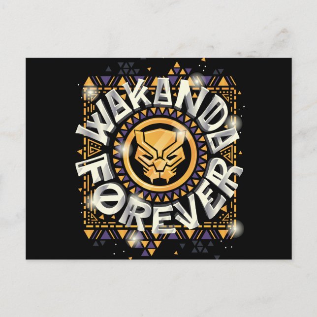 Avengers Classics | Golden Wakanda Forever Graphic Postcard (Front)