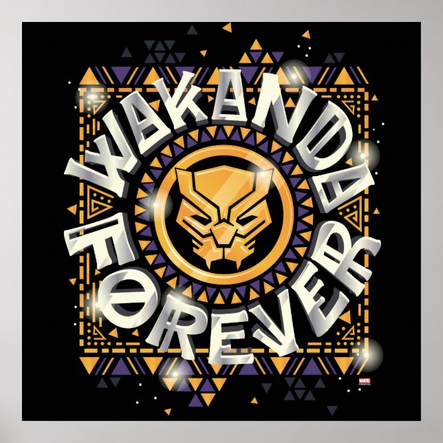 Avengers Classics | Golden Wakanda Forever Graphic Poster (Front)