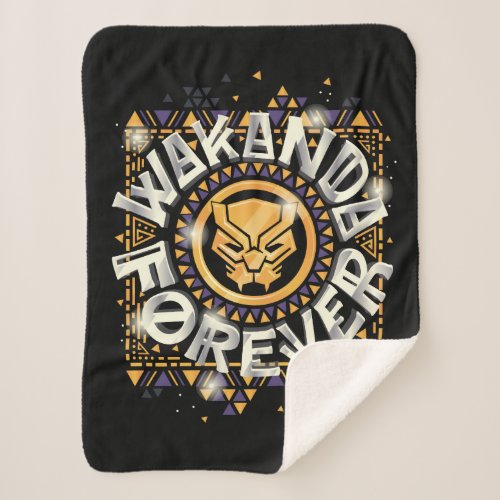 Avengers Classics  Golden Wakanda Forever Graphic Sherpa Blanket