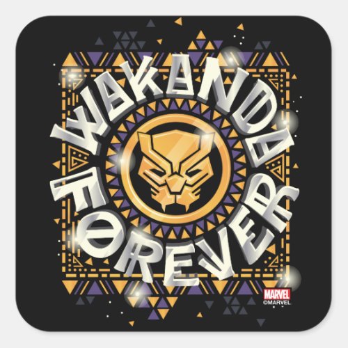 Avengers Classics  Golden Wakanda Forever Graphic Square Sticker