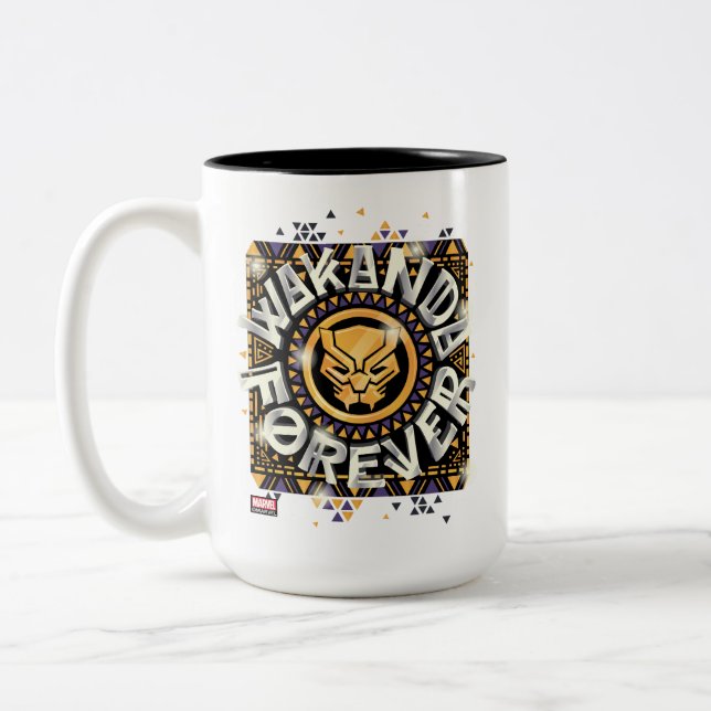 Avengers Classics | Golden Wakanda Forever Graphic Two-Tone Coffee Mug (Left)
