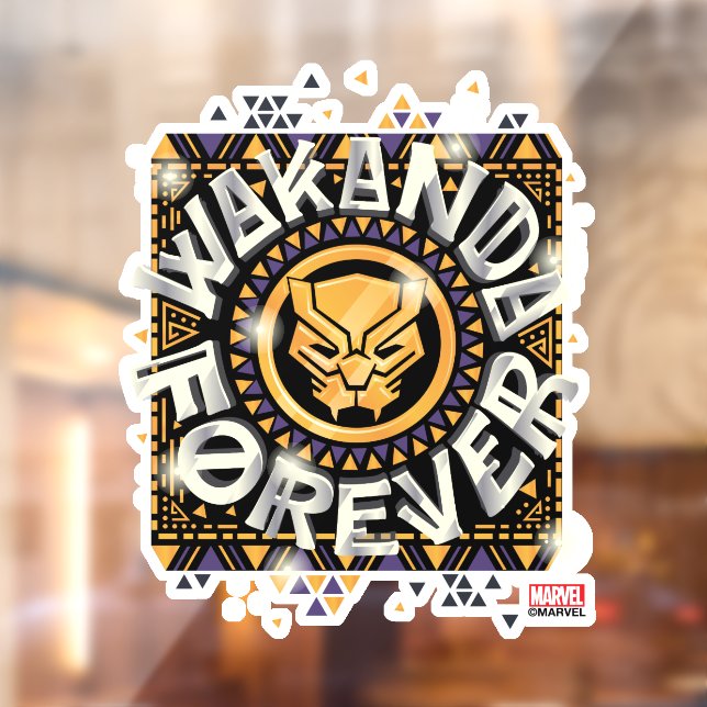 Avengers Classics | Golden Wakanda Forever Graphic Window Cling (Sheet 2)