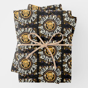 Avengers Classics Golden Wakanda Forever Graphic Wrapping Paper Sheets