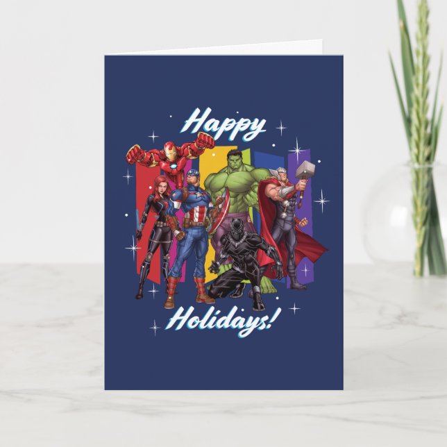 Avengers Classics | Group "Happy Holidays" Holiday Card (Front)