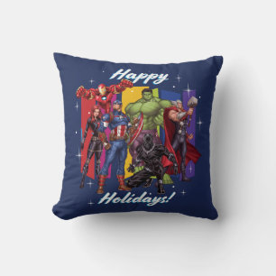 Avengers Classics   Group "Happy Holidays" Throw Pillow
