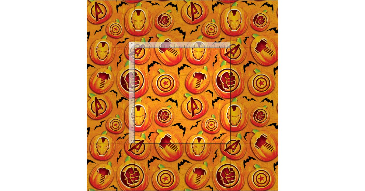 Avengers Classics | Halloween Pumpkin Pattern Fabric | Zazzle.com