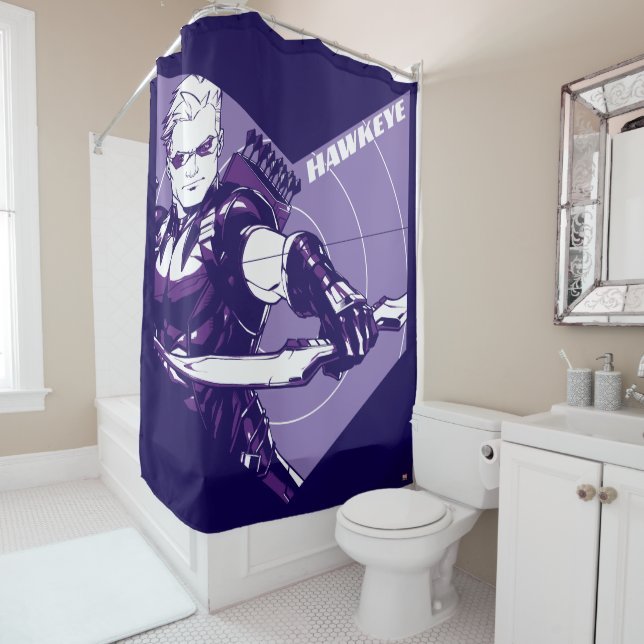 Avengers Classics | Hawkeye Arrow Cutout Shower Curtain (In Situ)