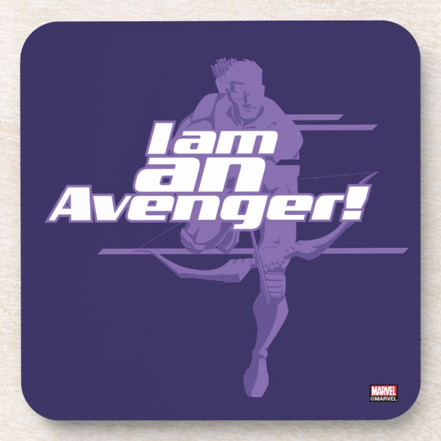 Avengers Classics | Hawkeye "I Am" Graphic Beverage Coaster (Front)