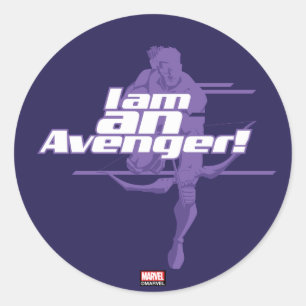 Avengers Classics   Hawkeye "I Am" Graphic Classic Round Sticker