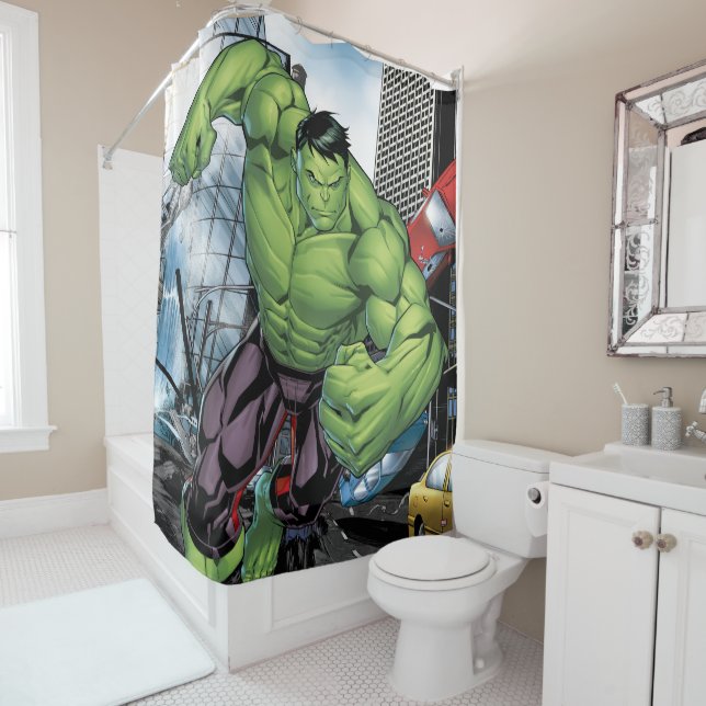 Avengers Classics | Hulk Charge Shower Curtain (In Situ)