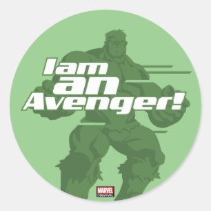 Avengers Classics   Hulk "I Am" Graphic Classic Round Sticker