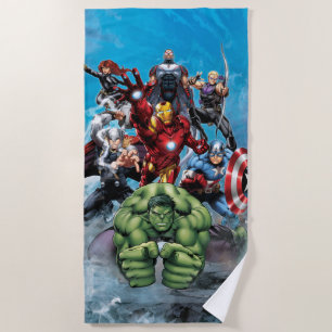 Avengers Classics   Hulk Leading Avengers Beach Towel