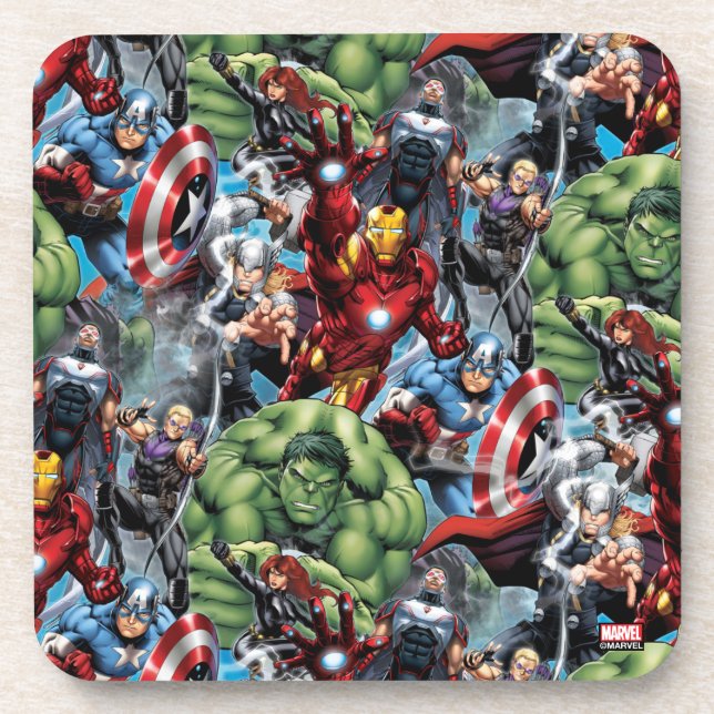 Avengers Classics | Hulk Leading Avengers Beverage Coaster (Front)