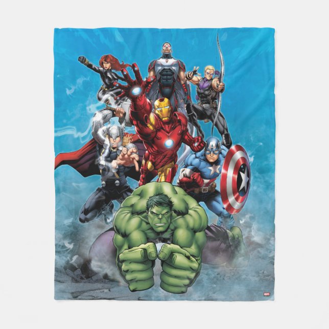 Avengers Classics | Hulk Leading Avengers Fleece Blanket (Front)