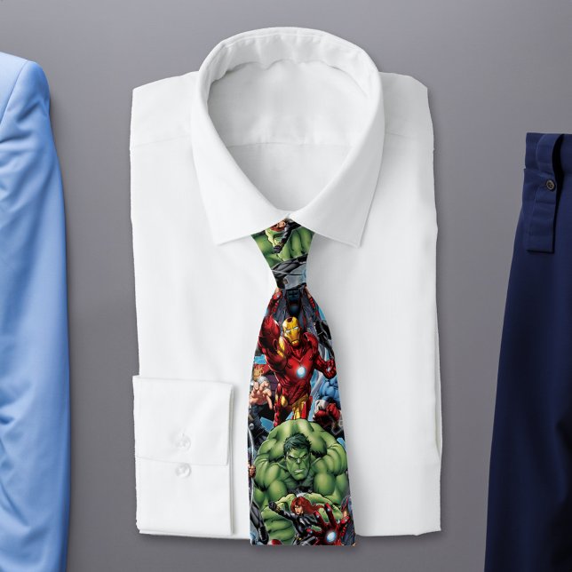 Avengers Classics | Hulk Leading Avengers Neck Tie (Tie on shirt)