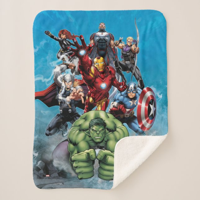 Avengers Classics | Hulk Leading Avengers Sherpa Blanket (Front)