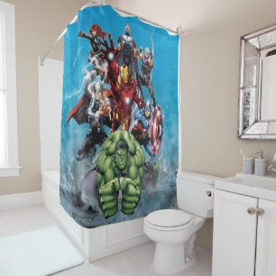 Avengers Classics   Hulk Leading Avengers Shower Curtain