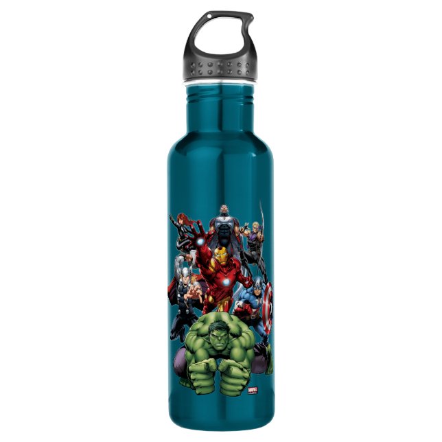 Avengers Classics | Hulk Leading Avengers Stainless Steel Water Bottle (Front)
