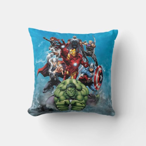 Avengers Classics  Hulk Leading Avengers Throw Pillow