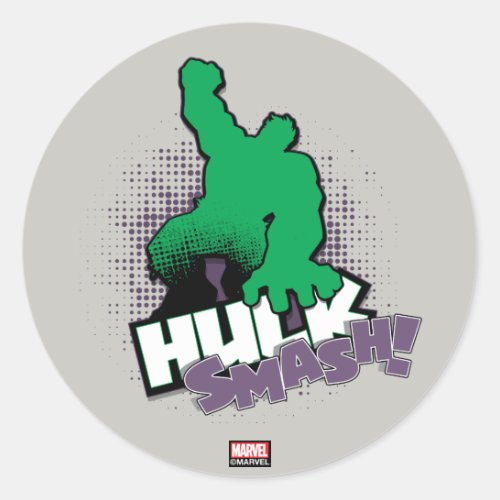 Avengers Classics  Hulk Smash Outline Graphic Classic Round Sticker