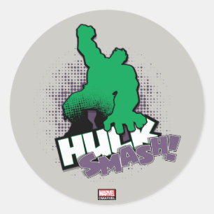 Avengers Classics   Hulk Smash Outline Graphic Classic Round Sticker