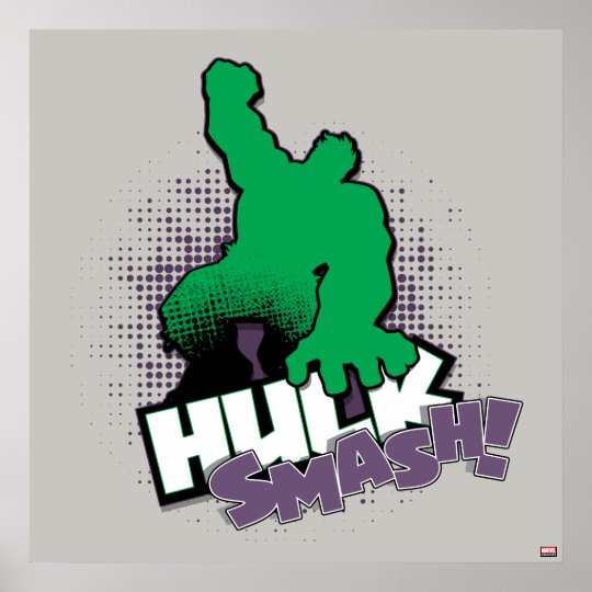 Avengers Classics | Hulk Smash Outline Graphic Poster | Zazzle.com