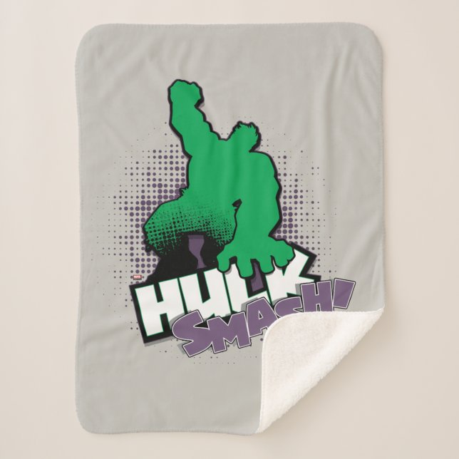Avengers Classics | Hulk Smash Outline Graphic Sherpa Blanket (Front)