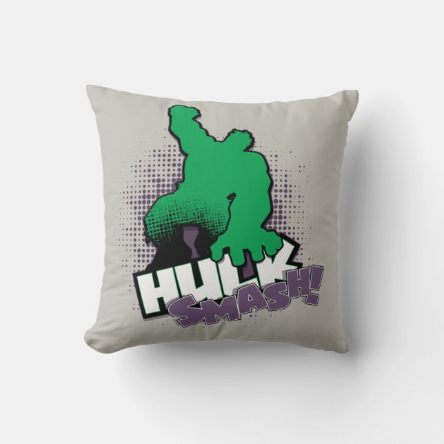 Avengers Classics | Hulk Smash Outline Graphic Throw Pillow (Front)
