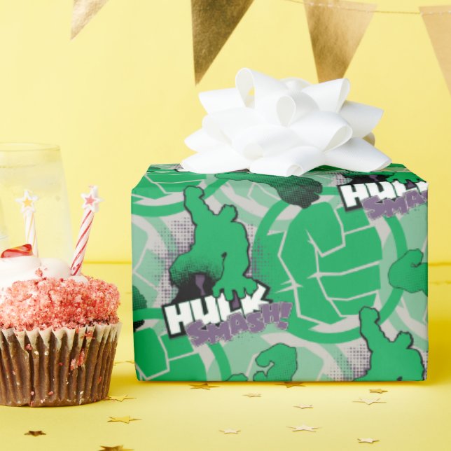 Avengers Classics | Hulk Smash Outline Graphic Wrapping Paper (Birthday Party)