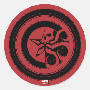 Avengers Classics   Hydra Captain America Shield Classic Round Sticker