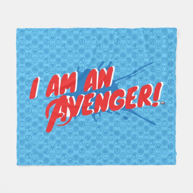 Avengers Classics | "I Am An Avenger" Graphic Fleece Blanket (Front (Horizontal))