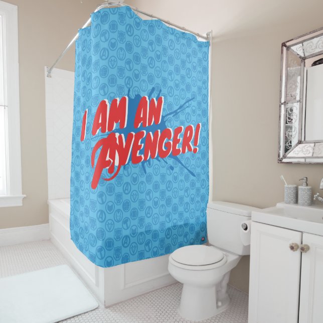 Avengers Classics | "I Am An Avenger" Graphic Shower Curtain (In Situ)
