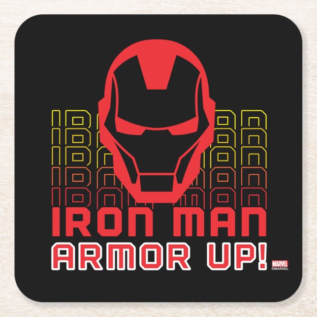 Avengers Classics | Iron Man "Armor Up" Art Square Paper Coaster (Front)