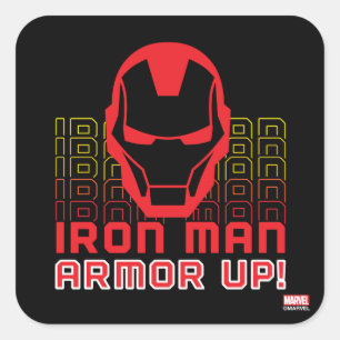 Avengers Classics   Iron Man "Armor Up" Art Square Sticker