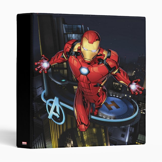 Avengers Classics | Iron Man Flying Forward 3 Ring Binder (Front/Spine)