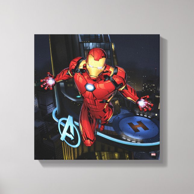 Avengers Classics | Iron Man Flying Forward Canvas Print (Front)