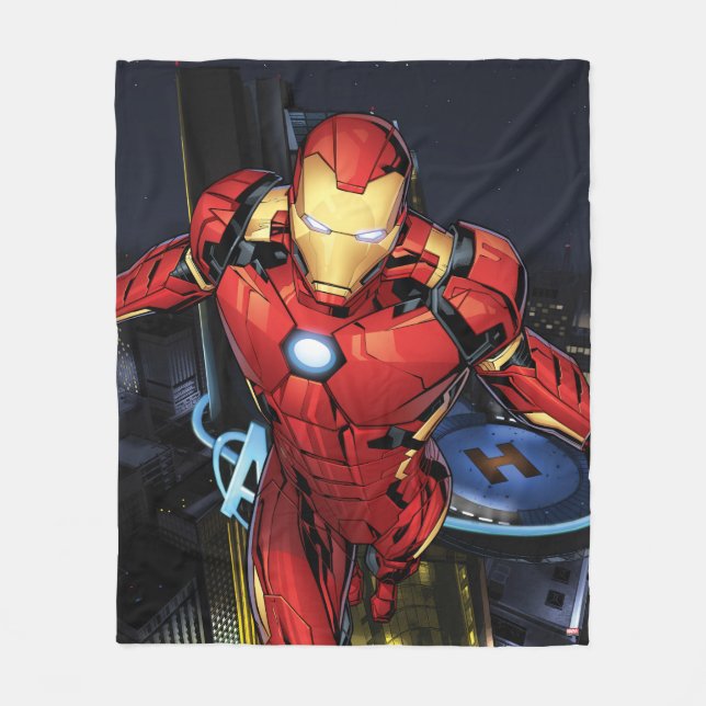 Avengers Classics | Iron Man Flying Forward Fleece Blanket (Front)