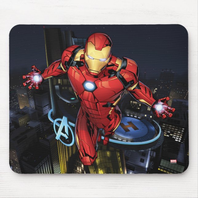 Avengers Classics | Iron Man Flying Forward Mouse Pad (Front)