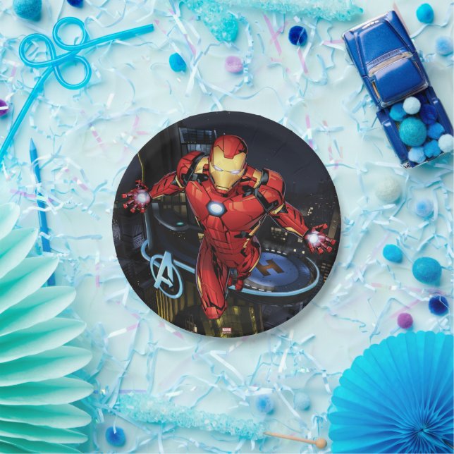 Avengers Classics | Iron Man Flying Forward Paper Plates (Party)
