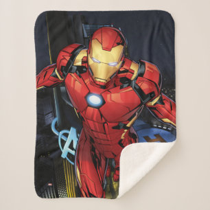 Avengers Classics Iron Man Flying Forward Sherpa Blanket