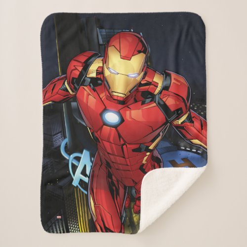 Avengers Classics  Iron Man Flying Forward Sherpa Blanket