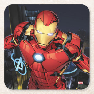 Avengers Classics   Iron Man Flying Forward Square Paper Coaster