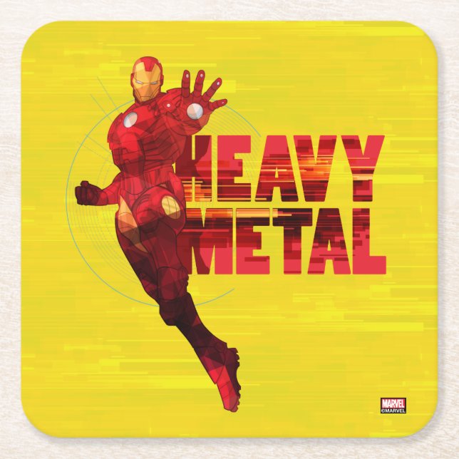 Avengers Classics | Iron Man "Heavy Metal" Square Paper Coaster (Front)