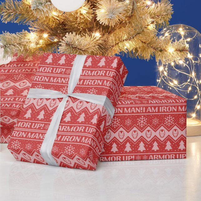 Avengers Classics | Iron Man Holiday Knit Graphic Wrapping Paper (Holidays)