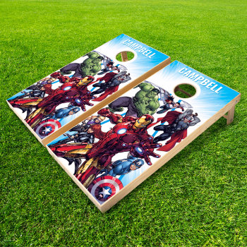 Avengers Classics | Iron Man Leading Avengers Cornhole Set by avengersclassics at Zazzle