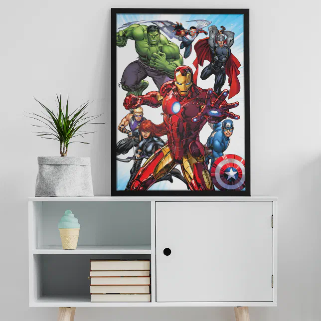 Avengers Classics | Iron Man Leading Avengers Poster | Zazzle